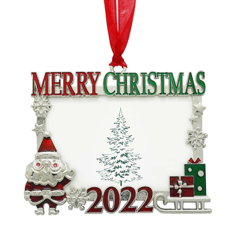 Frames * | Deals Merry Christmas 2022 Rectangle Ornament Frame By Studio Decor By Studio Decor