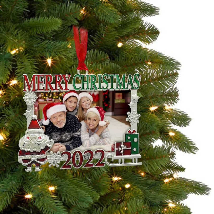 Frames * | Deals Merry Christmas 2022 Rectangle Ornament Frame By Studio Decor By Studio Decor