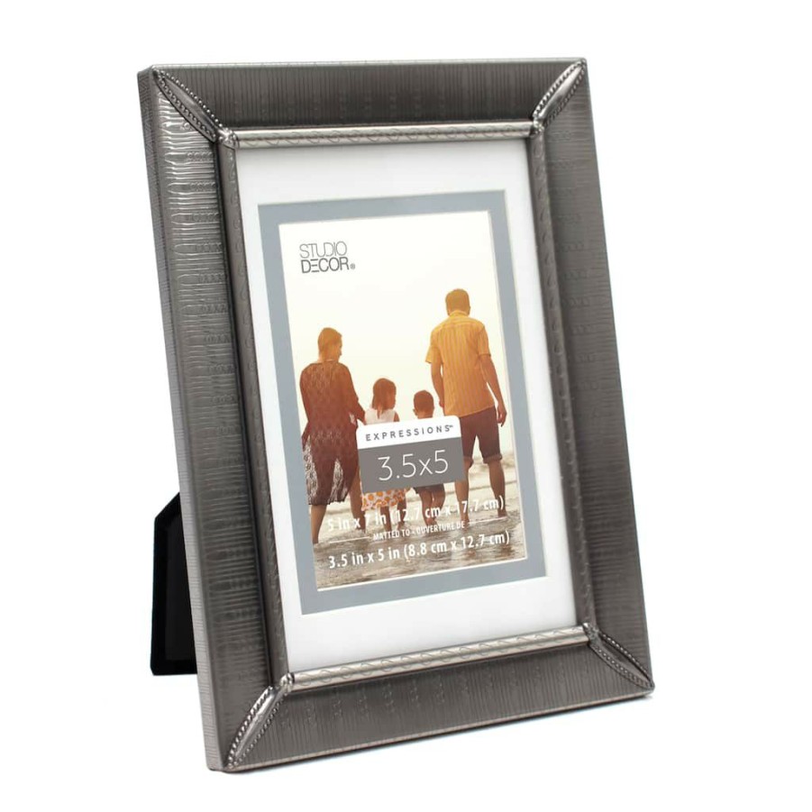 Frames * | Budget 12 Pack: Etched Pewter 3.5 X 5 Frame With Double Mat, Expressions By Studio Decor By Studio Decor