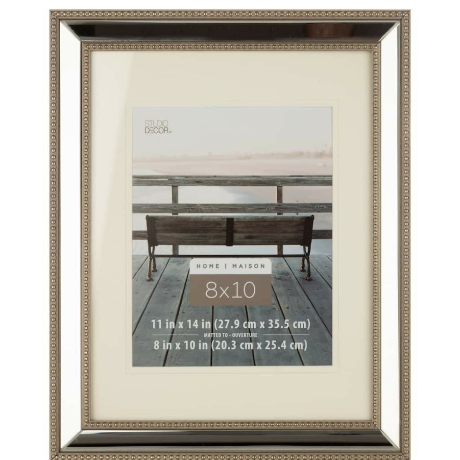 Frames * | Buy 8 Pack: Mirrored Beaded 8 X 10 Frame With Mat, Home By Studio Decor By Studio Decor