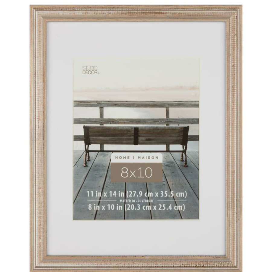 Frames * | Top 10 Wooden Frame With Mat, Home By Studio Decor By Studio Decor Champagne