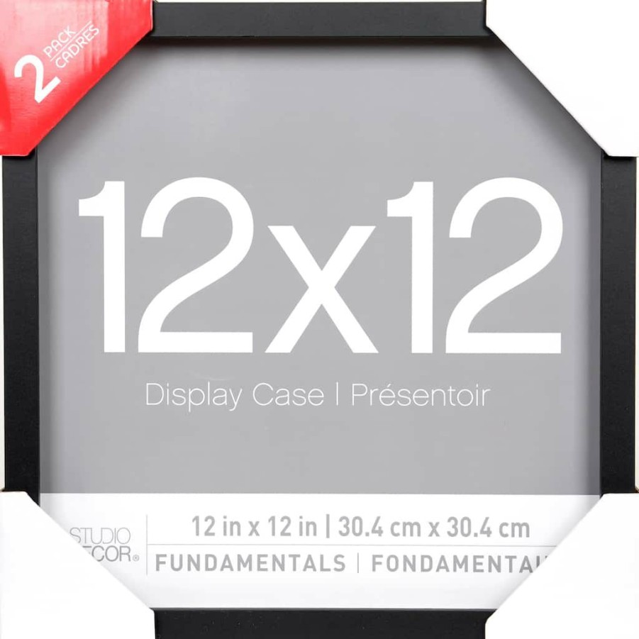 Frames * | Hot Sale 9 Packs: 2 Ct. (18 Total) Black Fundamentals 12 X 12 Display Case By Studio Decor By Studio Decor