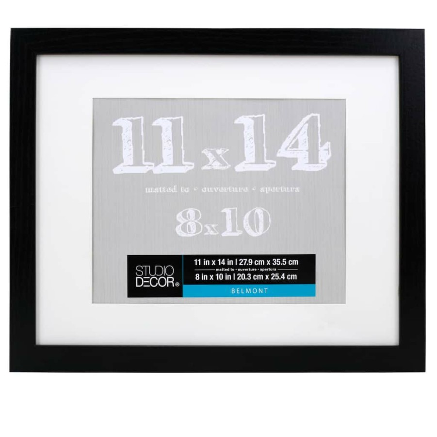 Holidays & Occasions * | Brand New 8 Pack: Belmont Frame With Mat By Studio Decor By Studio Decor Black