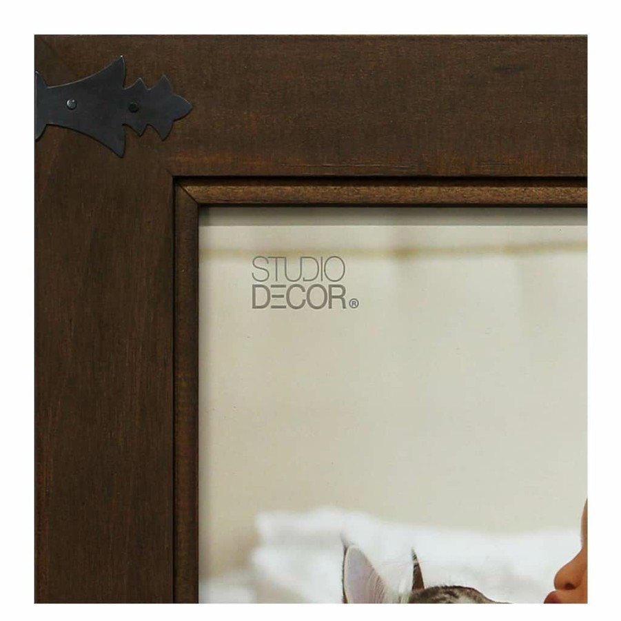 Frames * | Cheapest Frame With Corner Accents, Expressions By Studio Decor By Studio Decor Dark Pine