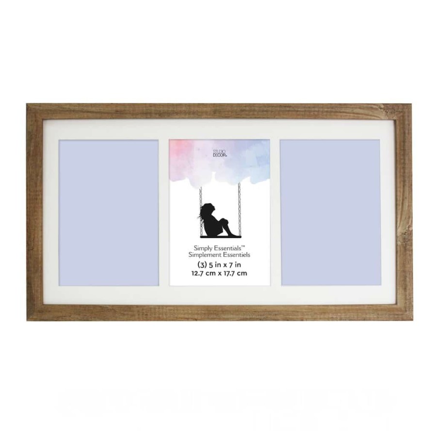 Frames * | Flash Sale 3 Opening Natural 5 X 7 Collage Frame, Simply Essentials By Studio Decor By Studio Decor