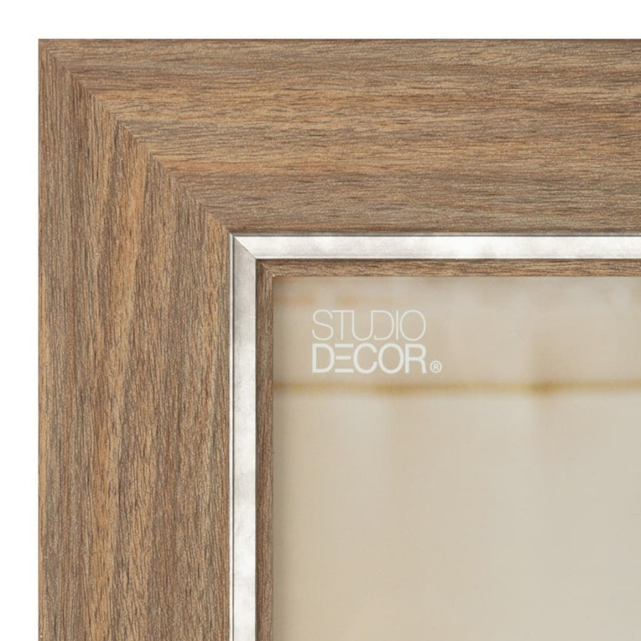 Frames * | Best Reviews Of Faux Wood With Silver Inner 8 X 10 Frame, Expressions By Studio Decor By Studio Decor