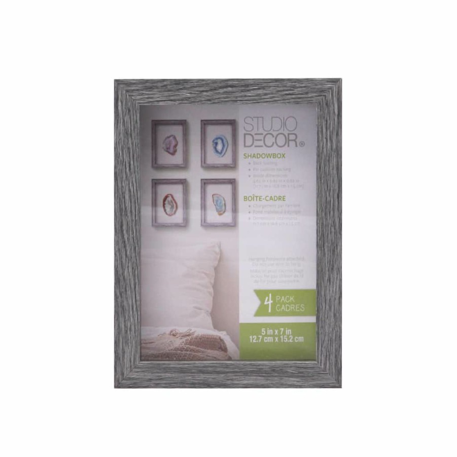 Frames * | Coupon 4-Pack Gray 5 X 7 Shadowboxes By Studio Decor By Studio Decor