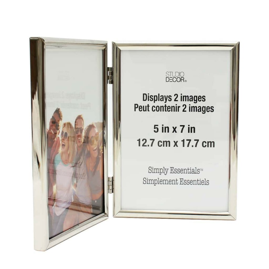 Frames * | Flash Sale Polished Silver Hinged Frame, 5 X 7 , Simply Essentials By Studio Decor By Studio Decor