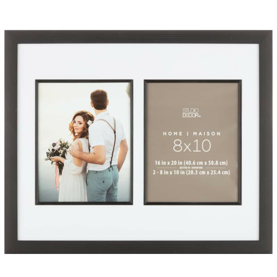 Frames * | Best Reviews Of 8 Pack: 2 Opening Black 8 X 10 Collage Frame With Mat, Home By Studio Decor By Studio Decor