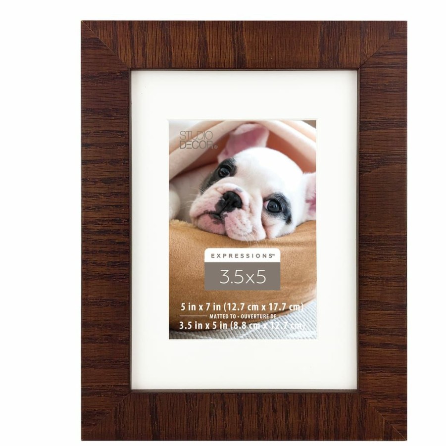 Frames * | Deals 12 Pack: Espresso Rustic 3.5 X 5 Frame With Mat, Expressions By Studio Decor By Studio Decor