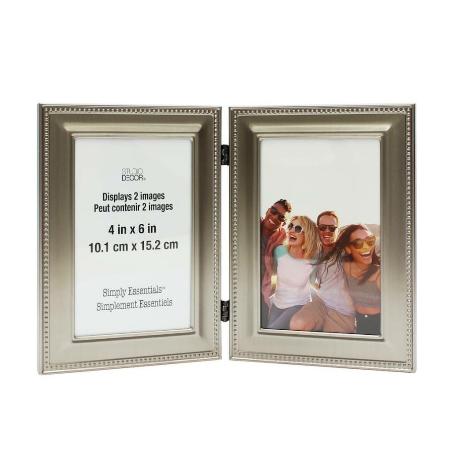 Frames * | Best Sale Antique Pewter Hinged Frame, 4 X 6 , Simply Essentials By Studio Decor By Studio Decor