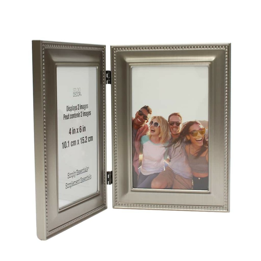 Frames * | Best Sale Antique Pewter Hinged Frame, 4 X 6 , Simply Essentials By Studio Decor By Studio Decor