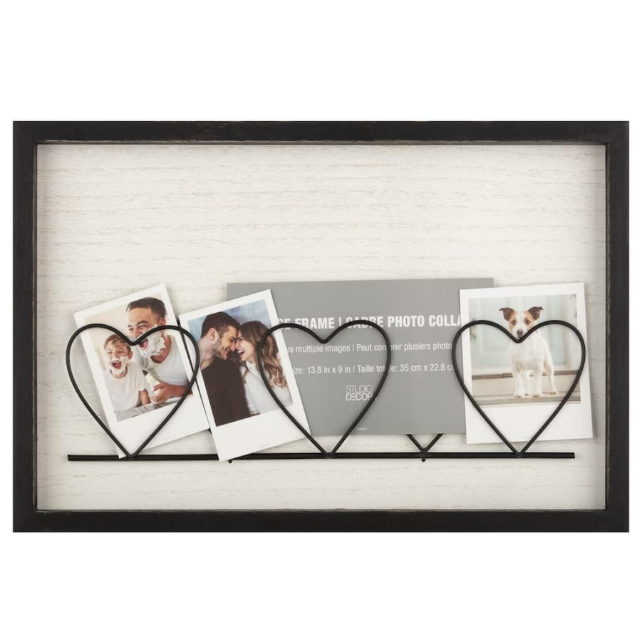 Frames * | Budget 6 Pack: Black & White Wire Heart Collage Frame By Studio Decor By Studio Decor