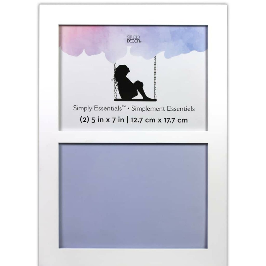 Frames * | Best Reviews Of 2 Opening White Flat 5 X 7 Collage Frame, Simply Essentials By Studio Decor By Studio Decor