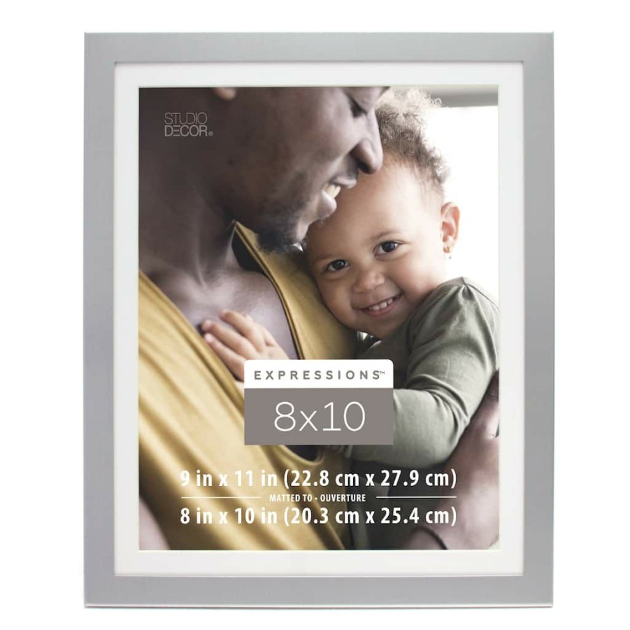 Frames * | Coupon 12 Pack: Aluminum Frame With Mat, Expressions By Studio Decor By Studio Decor Silver