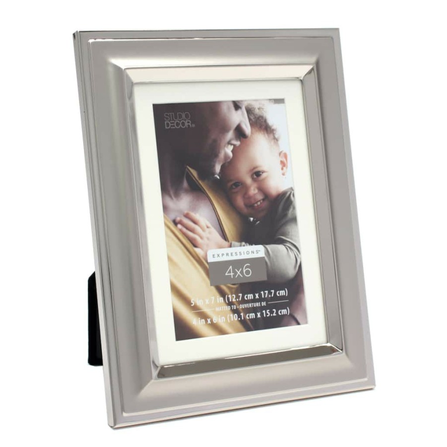 Frames * | Outlet Two-Tone Frame With Mat, Expressions By Studio Decor By Studio Decor Silver