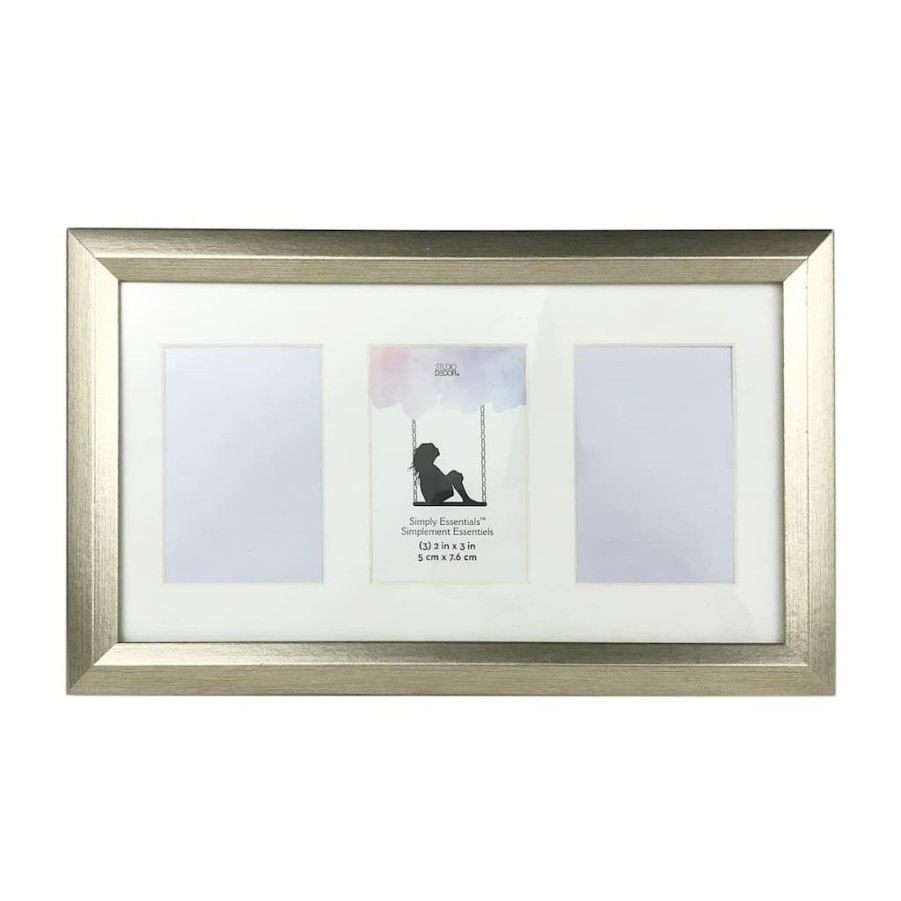 Frames * | Cheapest 3 Opening Silver Foil 2 X 3 Collage Frame, Simply Essentials By Studio Decor By Studio Decor