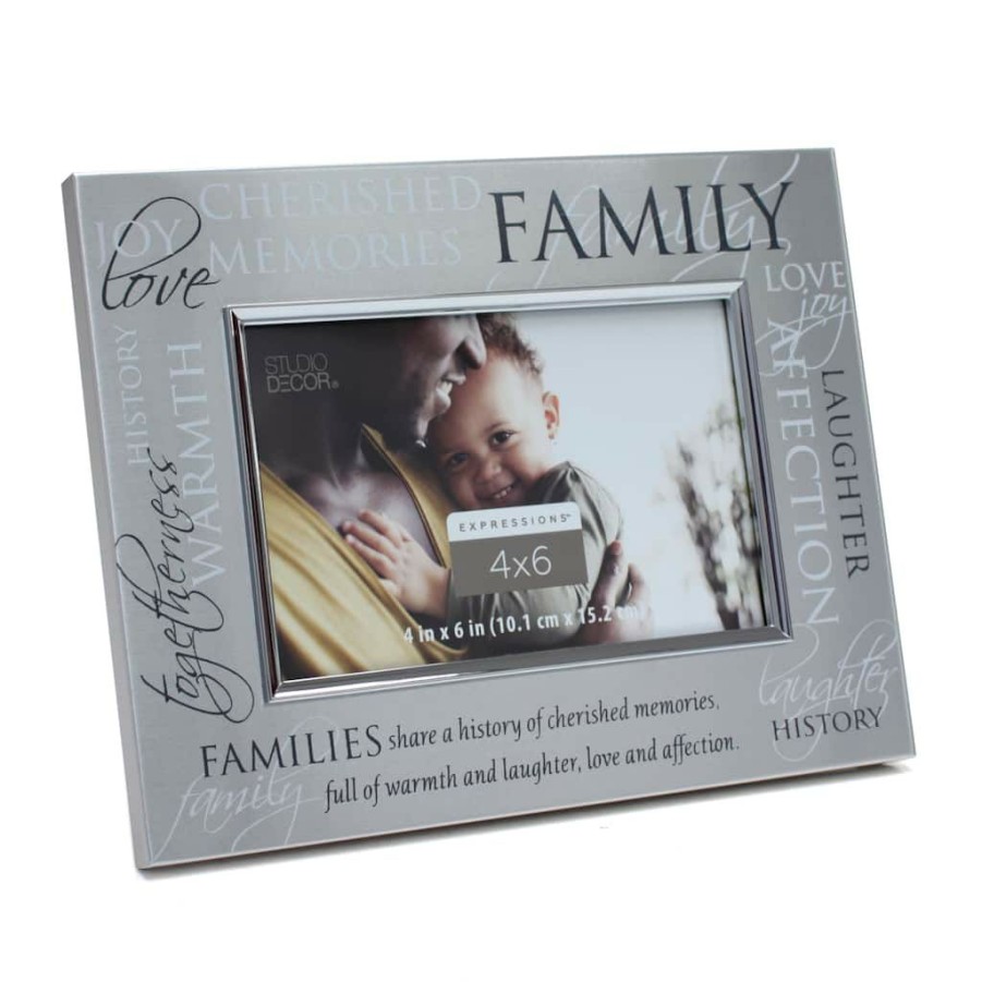 Frames * | New 12 Pack: Silver Family Sentiment 4 X 6 Frame, Expressions By Studio Decor By Studio Decor