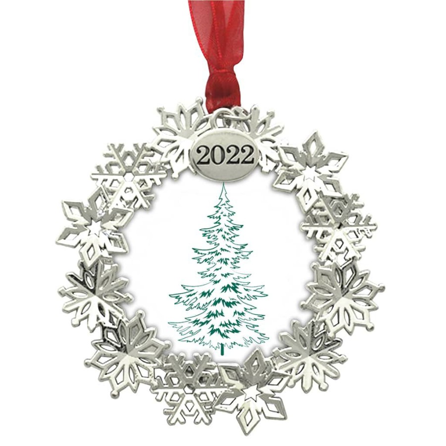 Frames * | Best Reviews Of Silver 2022 Snowflake Round Ornament Frame By Studio Decor By Studio Decor