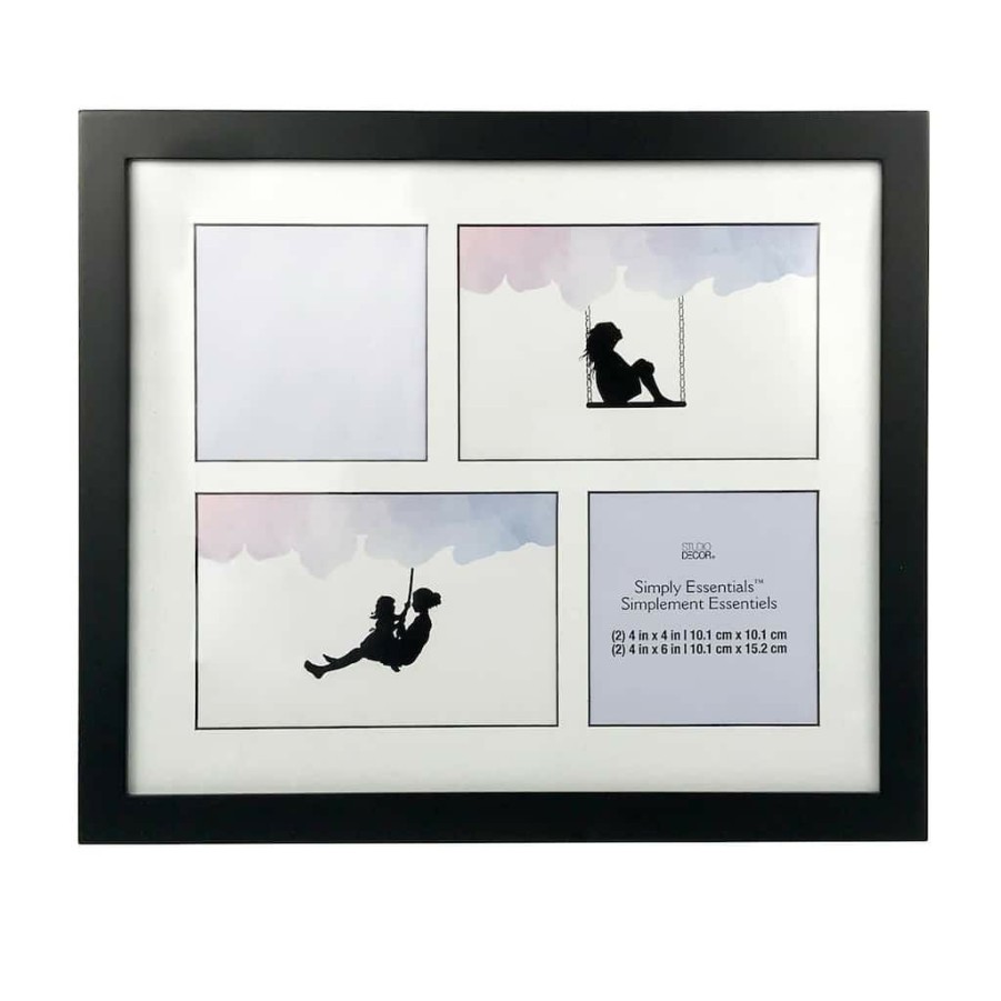 Frames * | Wholesale Black 4-Opening Collage Frame, Simply Essentials By Studio Decor By Studio Decor