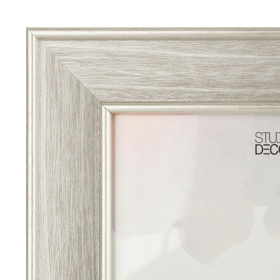 Frames * | Buy Gray With Silver Edge 5 X 7 Frame, Simply Essentials By Studio Decor By Studio Decor