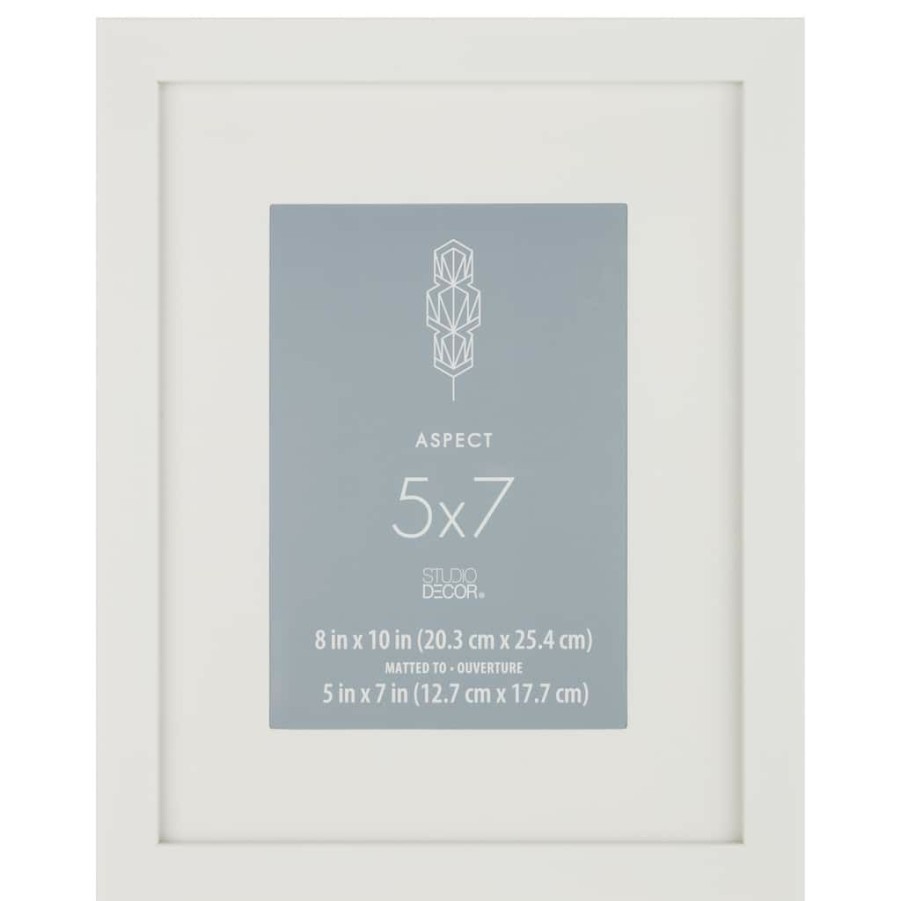 Frames * | Best Deal 12 Pack: White 5 X 7 Narrow Frame With Mat, Aspect By Studio Decor By Studio Decor