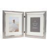 Frames * | Discount 2 Opening Silver Hinged 5 X 7 Frame With Mat, Expressions By Studio Decor By Studio Decor