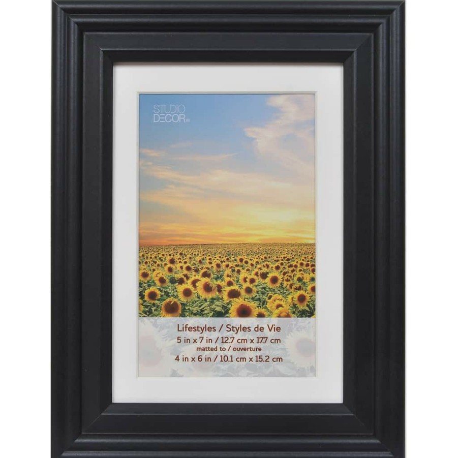 Frames * | Brand New Black 4 X 6 Frame With Mat Lifestyles By Studio Decor , 5 Pack