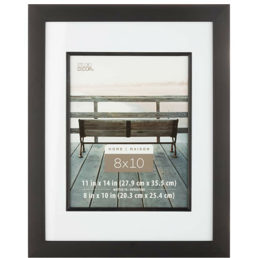 Frames * | Top 10 Studio Frame With Mat, Home Collection By Studio Decor By Studio Decor Black