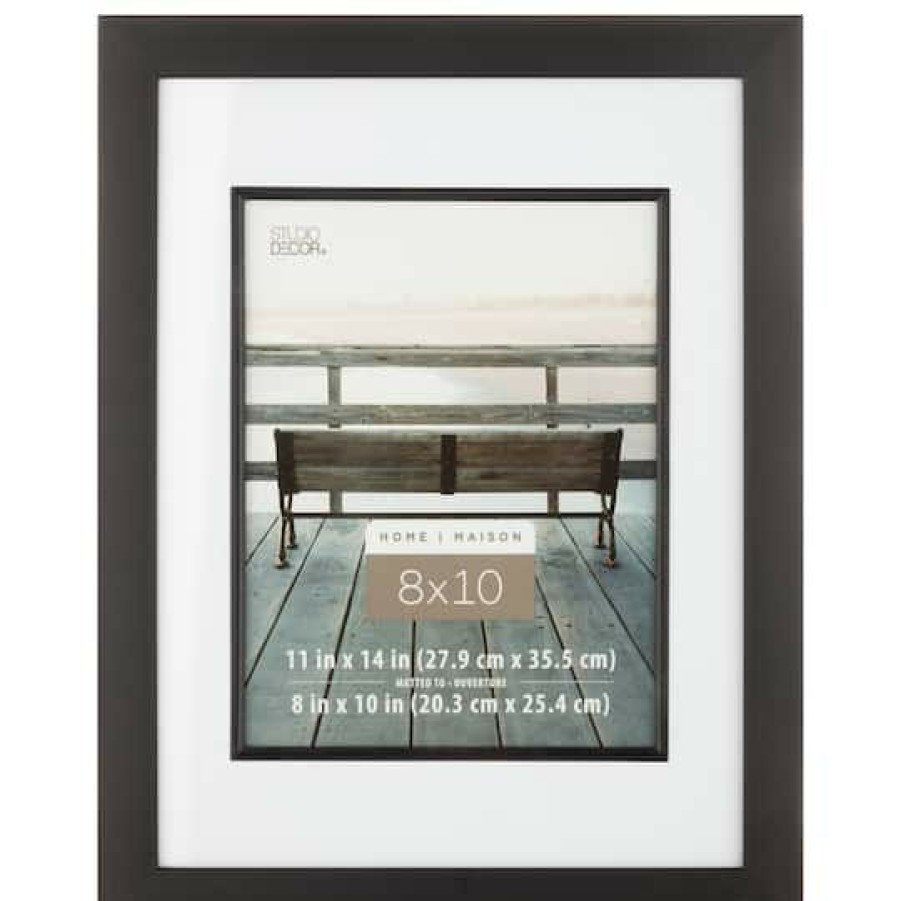 Frames * | Top 10 Studio Frame With Mat, Home Collection By Studio Decor By Studio Decor Black