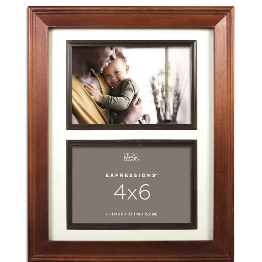 Frames * | Cheapest 12 Pack: 2 Opening Espresso 4 X 6 Collage Frame With Fillet Mat, Expressions By Studio Decor By Studio Decor