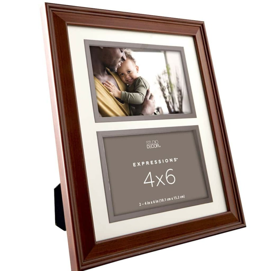 Frames * | Cheapest 12 Pack: 2 Opening Espresso 4 X 6 Collage Frame With Fillet Mat, Expressions By Studio Decor By Studio Decor