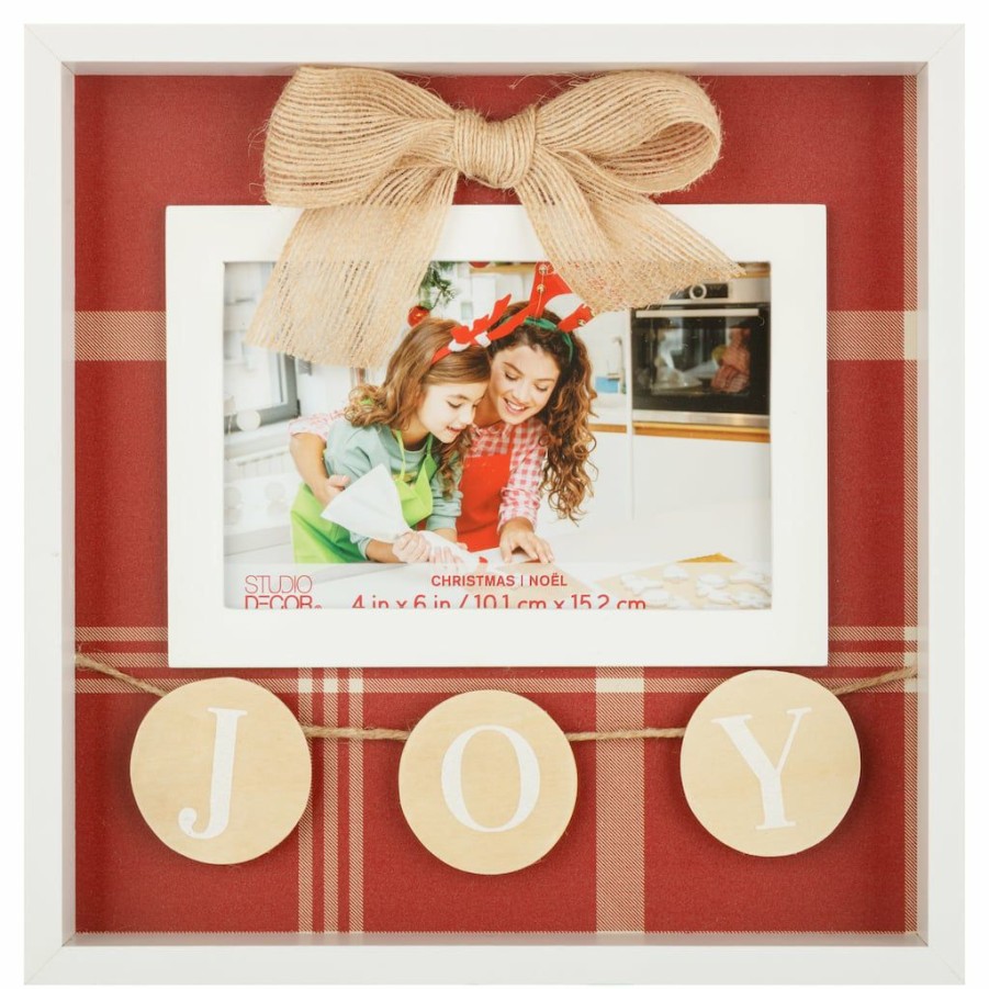 Frames * | Budget White Joy 6 X 4 Shadowbox Frame, Christmas By Studio Decor By Studio Decor