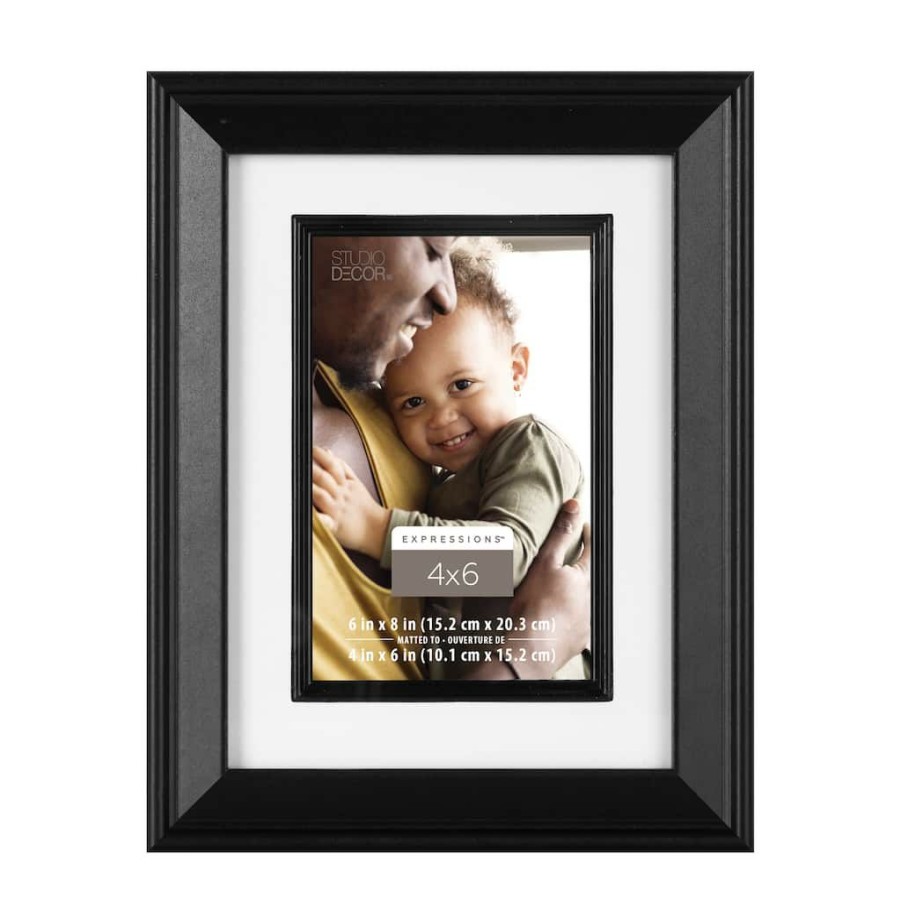 Frames * | Top 10 12 Pack: Black 4 X 6 Frame With Fillet Mat, Expressions By Studio Decor By Studio Decor