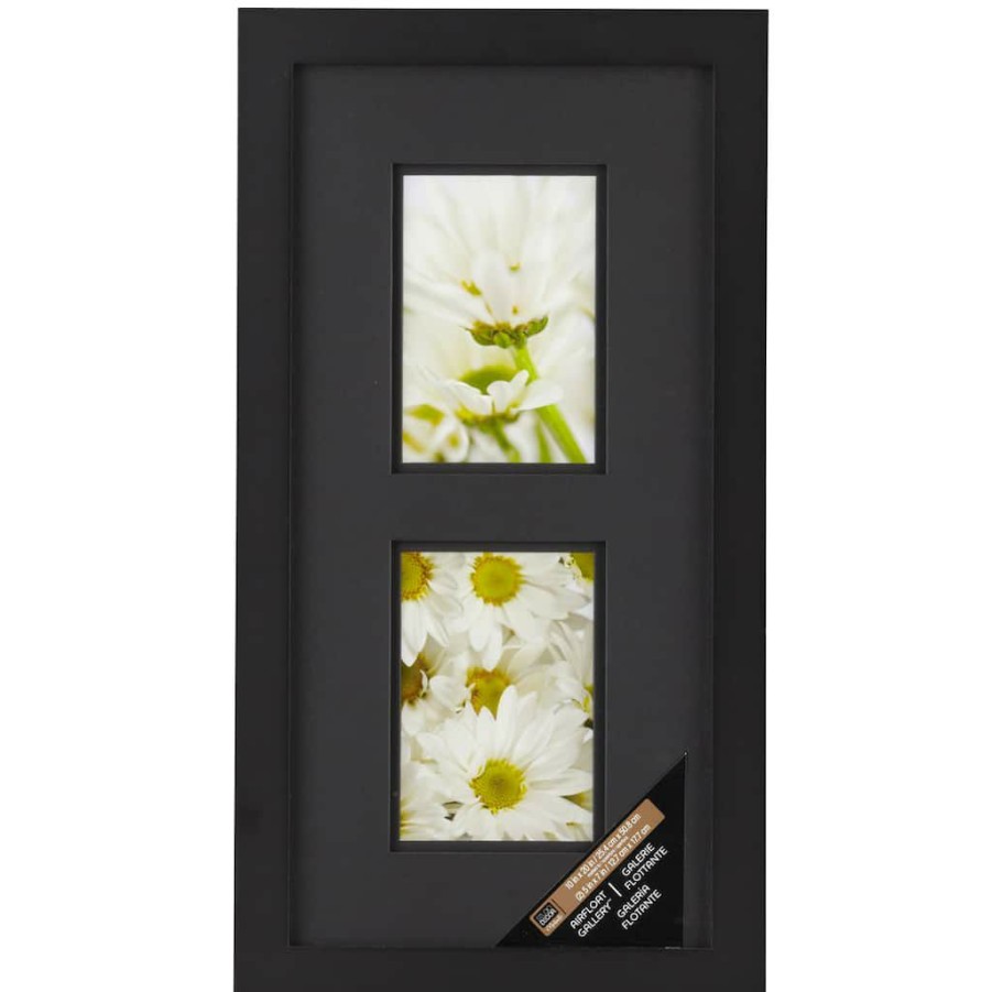 Frames * | Wholesale Black 2-Opening Gallery Frame With Black Double Mat By Studio Decor By Studio Decor