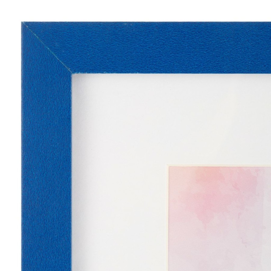 Frames * | Best Pirce Blue Linear 5 X 7 Frame With Mat, Simply Essentials By Studio Decor By Studio Decor