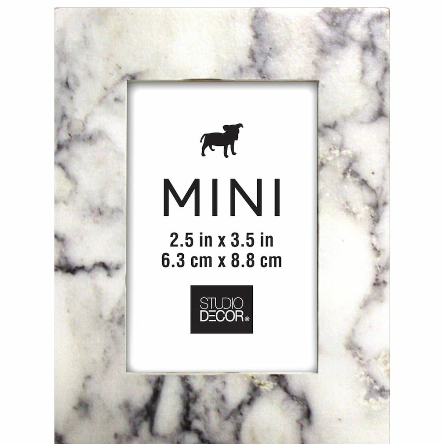 Frames * | Best Reviews Of 24 Pack: White Marble 2.5 X 3.5 Mini Frame By Studio Decor By Studio Decor