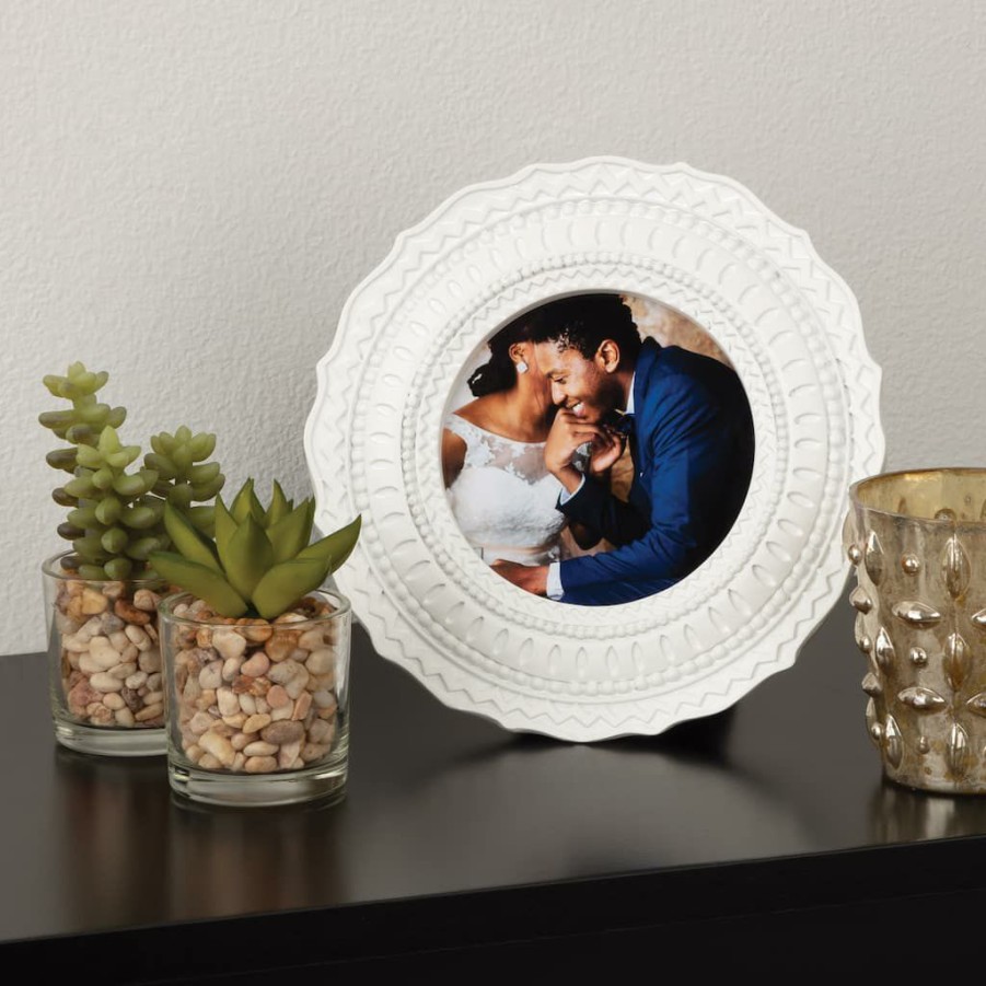 Frames * | Top 10 White Round 4 X 4 Frame, Expressions By Studio Decor By Studio Decor