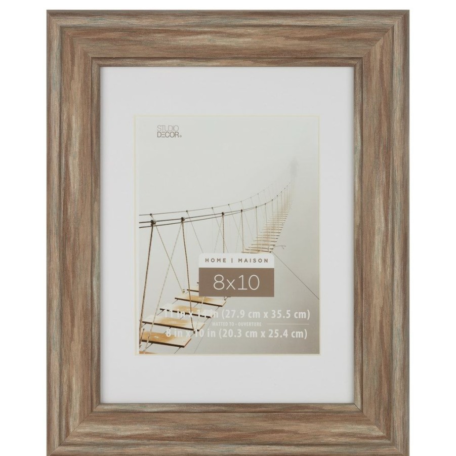 Frames * | Cheapest Rustic Brown 8 X 10 Frame With Mat, Home Collection By Studio Decor By Studio Decor