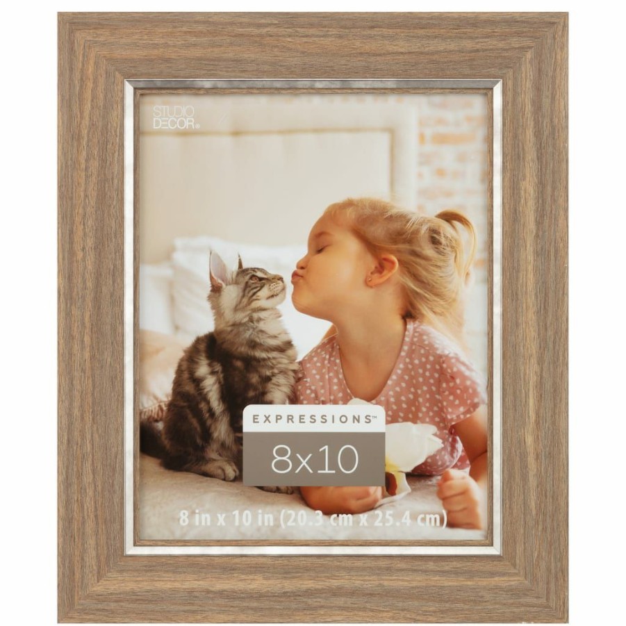 Frames * | Promo 12 Pack: Faux Wood With Silver Inner 8 X 10 Frame, Expressions By Studio Decor By Studio Decor