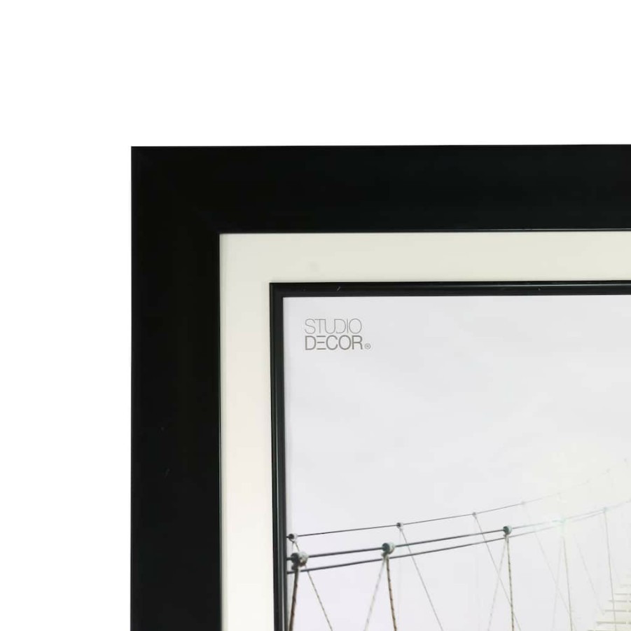 Frames * | Flash Sale Wide Black Frame, 20 X 24 With 16 X 20 Mat, Home Collection By Studio Decor By Studio Decor