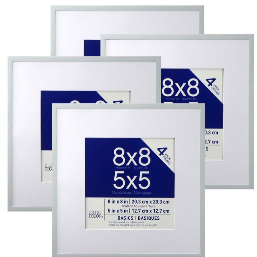 Frames * | Top 10 Basics Multipurpose Wall Frames By Studio Decor 4-Pack, 5 X 5 By Studio Decor