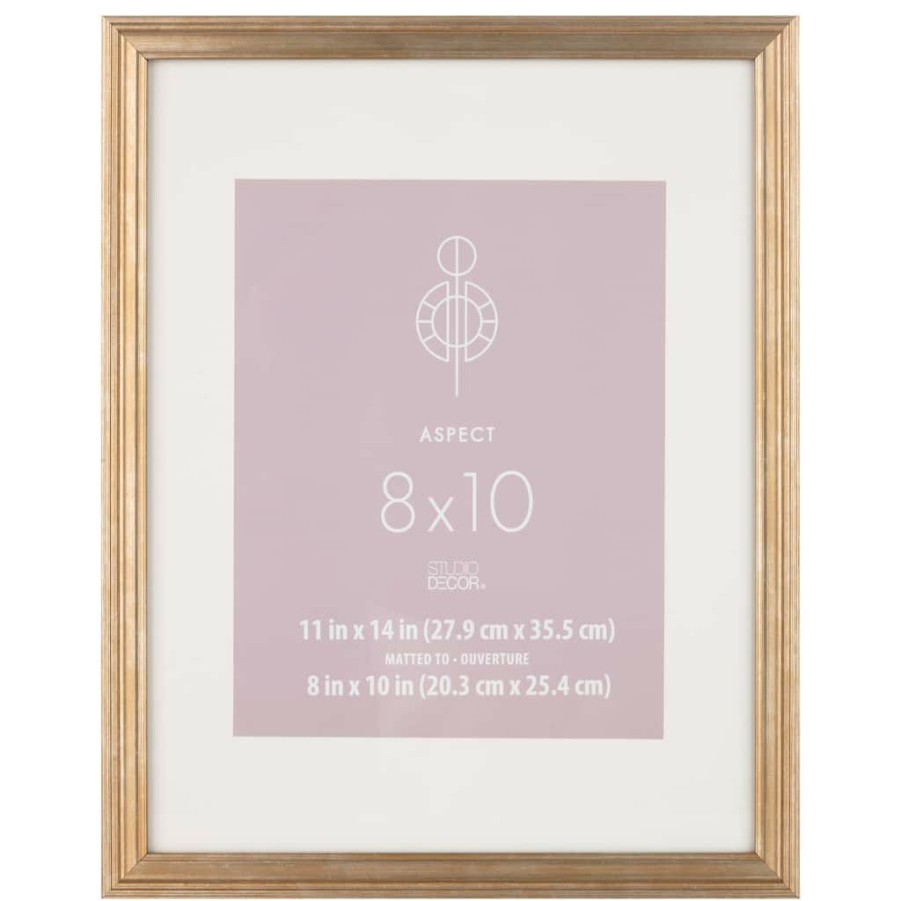 Frames * | Cheapest 8 Pack: Gold Narrow 8 X 10 With Mat Frame, Aspect By Studio Decor By Studio Decor