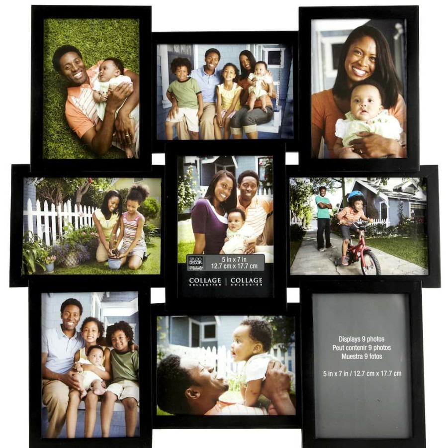 Frames * | Buy 8 Pack: 9 Opening Black Dimensional 5 X 7 Collage Frame By Studio Decor By Studio Decor