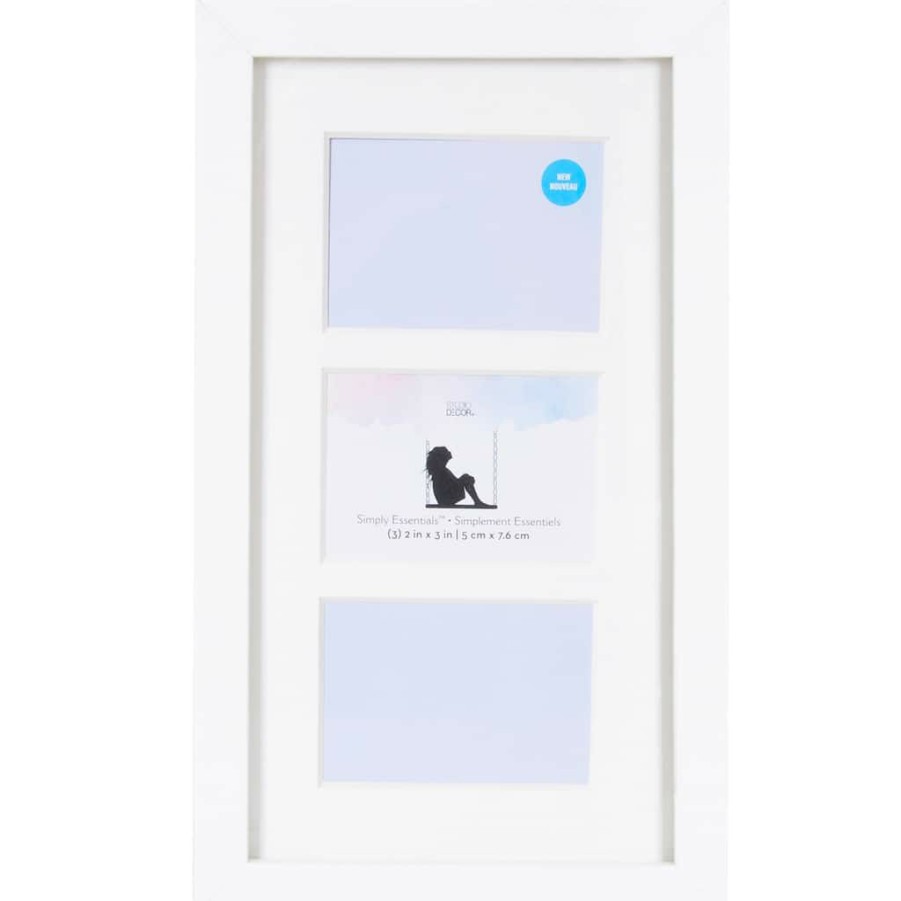 Frames * | Promo 3 Opening White Flat 2 X 3 Collage Frame, Simply Essentials By Studio Decor By Studio Decor