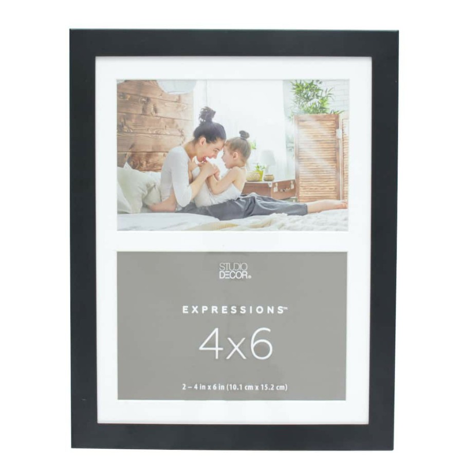 Frames * | Cheapest 2 Opening Black 4 X 6 Collage Frame, Expressions By Studio Decor By Studio Decor