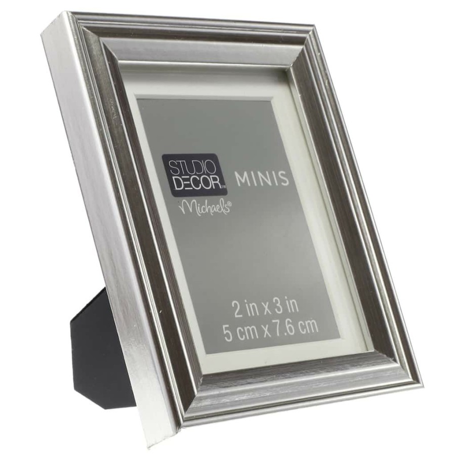 Frames * | Hot Sale Silver Mini Frame With Mat By Studio Decor By Studio Decor