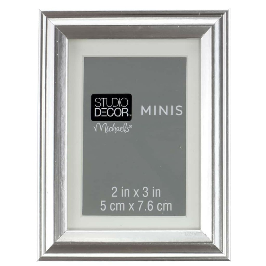 Frames * | Hot Sale Silver Mini Frame With Mat By Studio Decor By Studio Decor