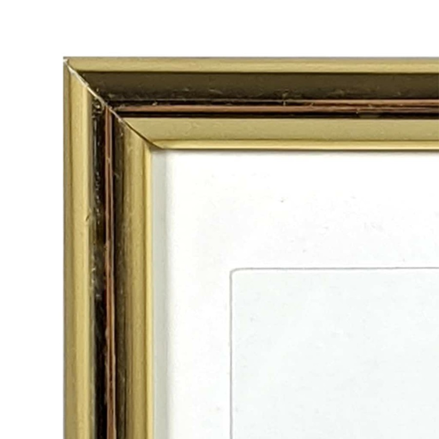 Frames * | Outlet Distressed Gold Mini Frame With Mat By Studio Decor By Studio Decor