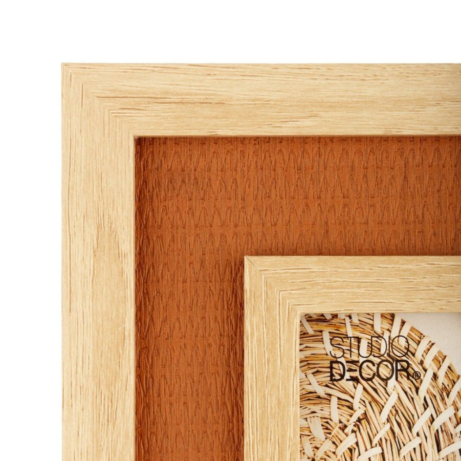 Frames * | Best Pirce Tan Natural Woven Bohemian Picture Frame By Studio Decor By Studio Decor